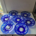 7 Pairpoint Glass ? Cobalt Blue Cut To Clear Strawberries Leaves & Vines — photo 9