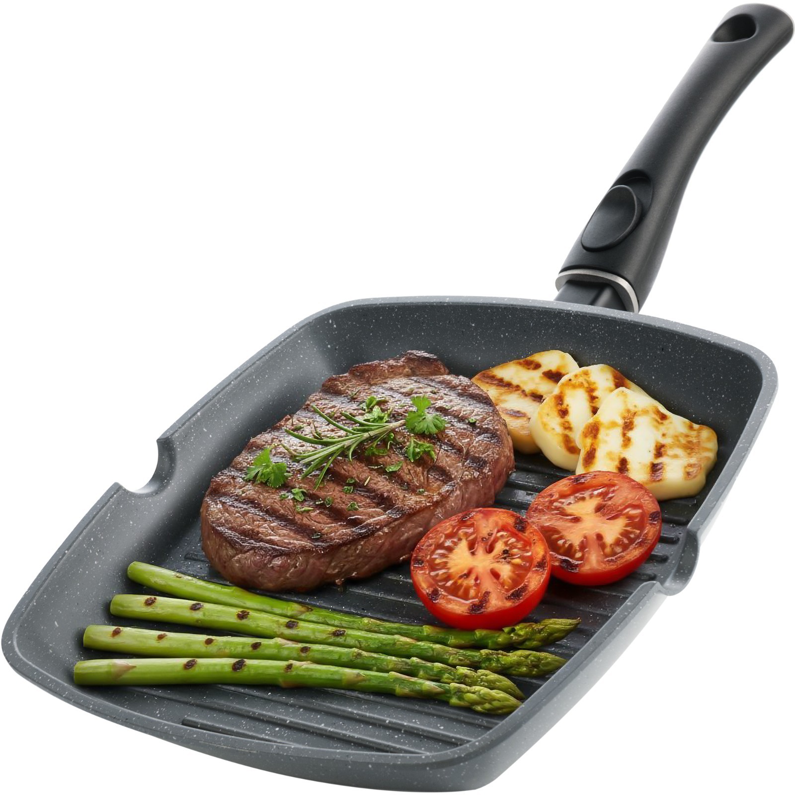Non Stick Griddle Pan Frying Induction Skillet Cooking Plate Hob Stove BBQ 29cm