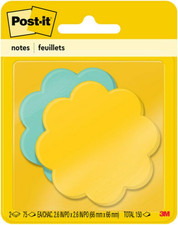 Notes, Daisy Shape, Assorted Colors, 2.6X2.6 In, 2 Pads, 75 Sheets/Pad (7350-DSY