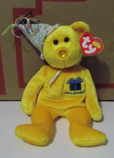 Ty Beanie Baby November - MWMT Bear w/ hat 2002 Birthday