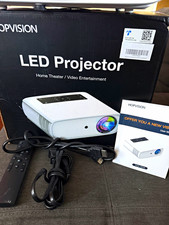 HOPVISION JQ818A LED Projector 1080p FHD 9500 Lux HDMI USB Portable White