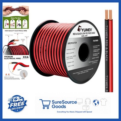 14AWG Flexible Extension Wire 100FT Red Black for LED Ribbon Lamp Lighting