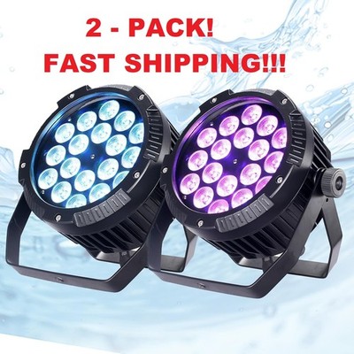 Outdoor Waterproof LED Par Lights 18x18W RGBWA 6-in-1 LED Light DMX Control S...