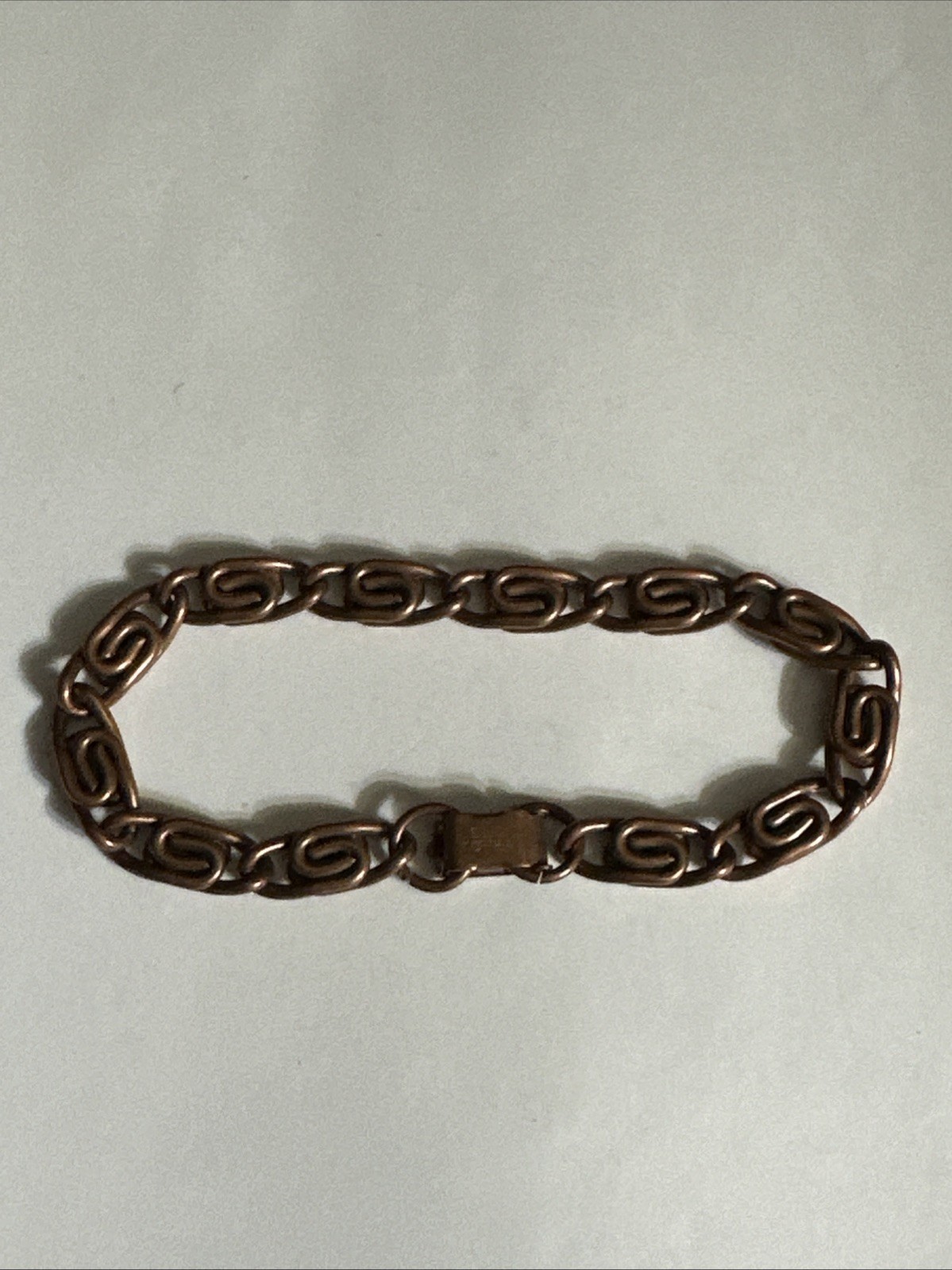 Vintage Solid Copper Scroll Chain Bracelet Twiste… - image 5