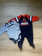 NFL Team Apparel Chicago Bears baby Bodysuit  Sleeper Set 0-3M Navy