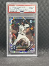 🔥💎🔥 RILEY GREENE  2019 1st Bowman Draft Chrome Sapphire Edition PSA 10 🔥💎🔥