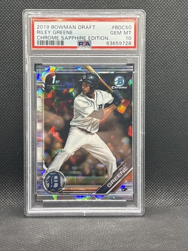 🔥💎🔥 RILEY GREENE 2019 1° Bowman Draft Chrome Sapphire Edition PSA 10 🔥💎🔥 - Foto 1 di 2