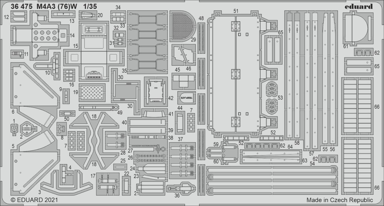 Eduard 36475 1:35 M4A3 (76mm) Sherman for Zvezda