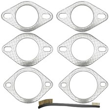 6 Pcs 2.25" 2.5" 3" Exhaust Gasket 2-Bolt  Muffler Flange Manifold Collector