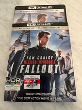 Mission: Impossible Fallout 4K UHD  Blu Ray w/sleeve