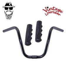 Original Lowrider 9" 25.4 D Handlebar Black 212 120mm Grips Solid/Black