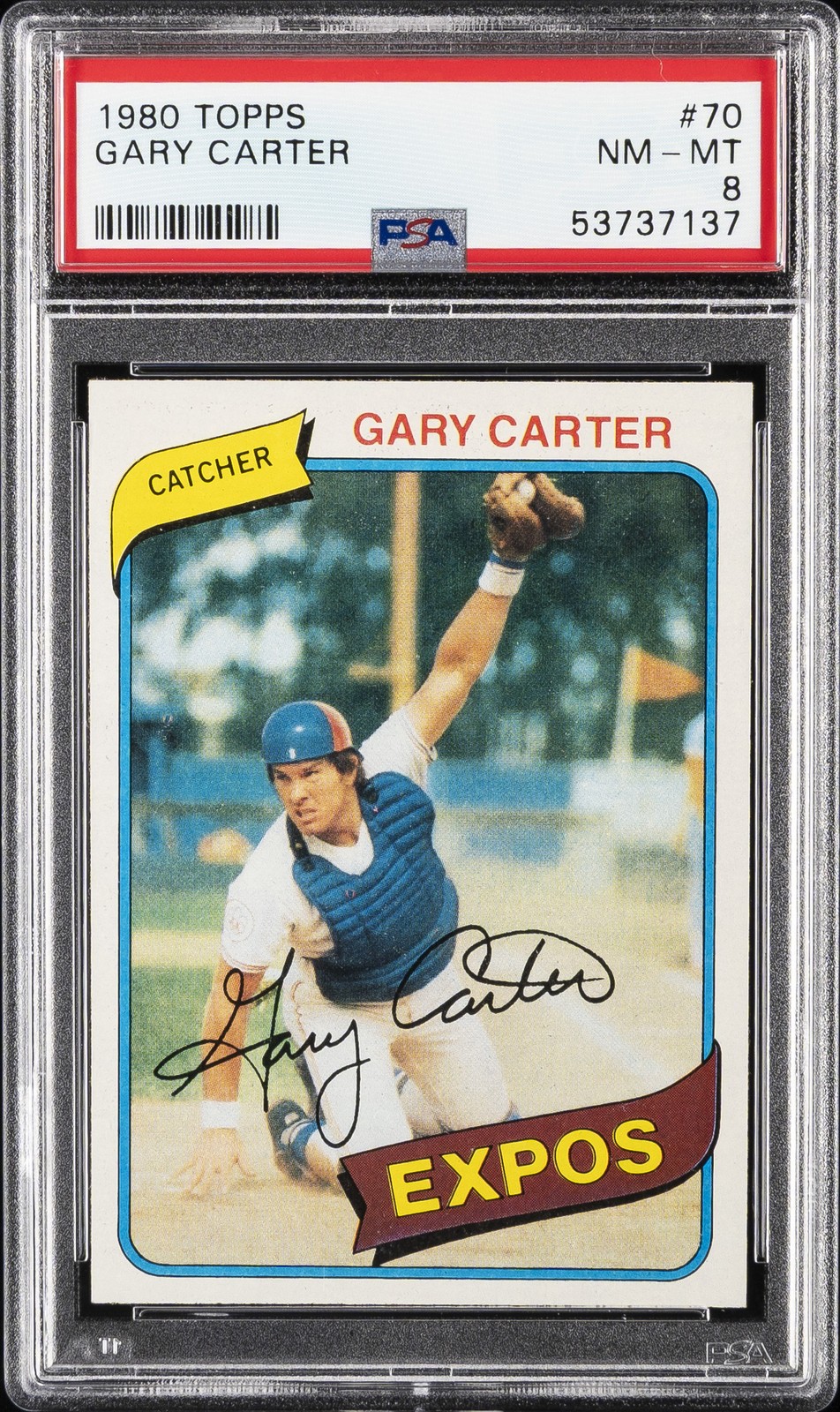 1980 TOPPS #70 GARY CARTER PSA 8