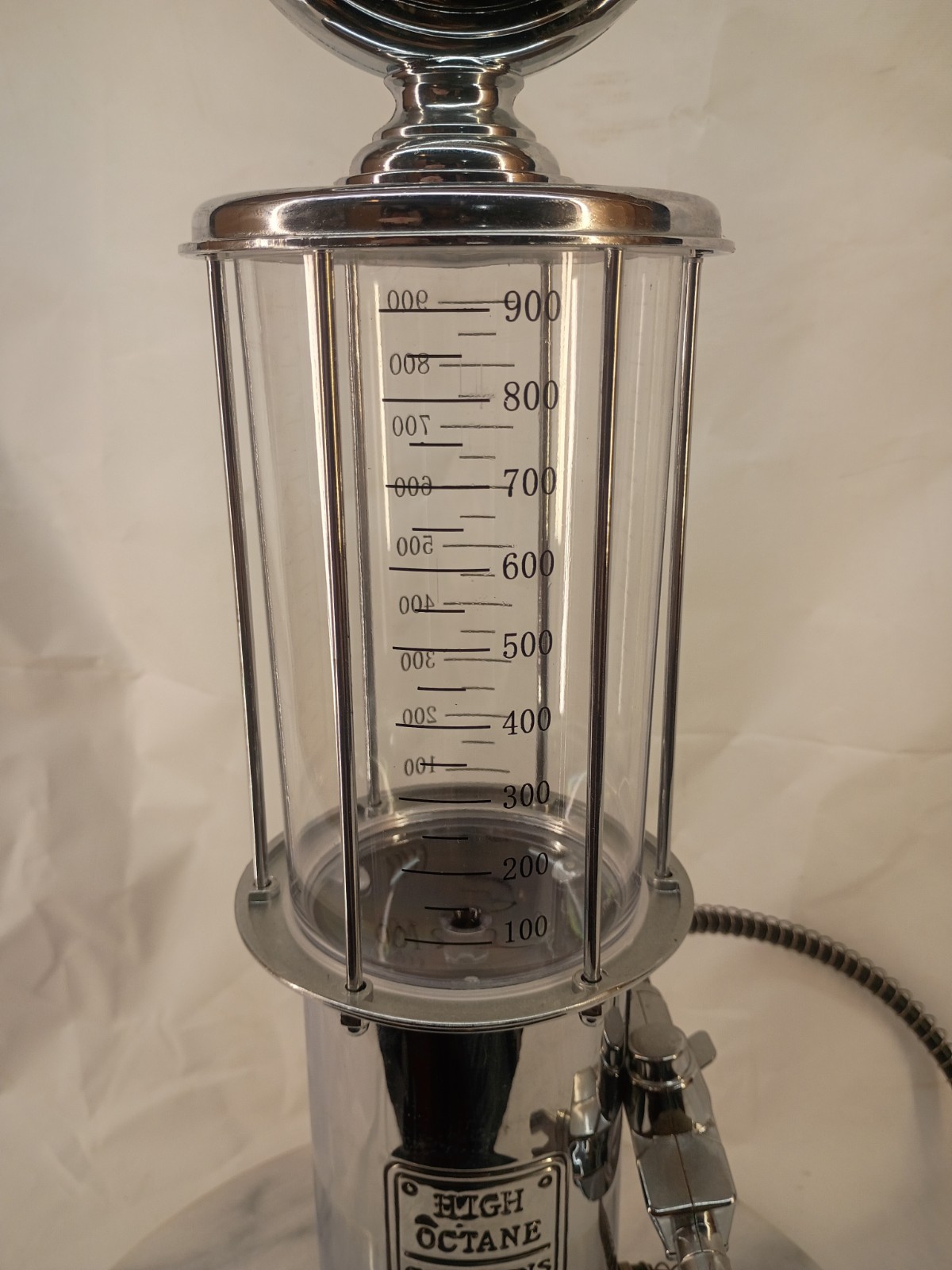 Gas Pump Bar Liquor Dispenser Godinger Fill 'Er Up Chrome 30 ounces 19" Tall