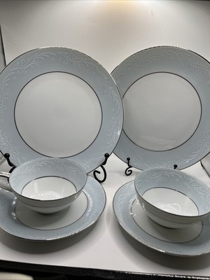 Beautiful Noritake Japan China Sets. 2 Luncheon Plates, 2 Tea Cups With Saucers.