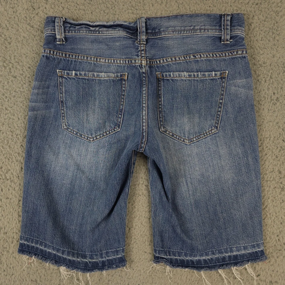 CAbi Jean Shorts Women 2 Blue Denim Bermuda Release Hem Cut Off Low Rise Bermuda - Image 2 of 4