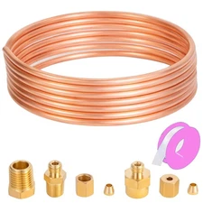Mechanical Oil Pressure Gauge 72in Inch Copper Line Tubing Install Kit w/Fitting