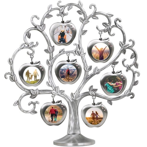 Family Tree Photo Frame Multi Picture Frame 7 x Hanging Frames Antique Silver UK - Picture 8 of 10