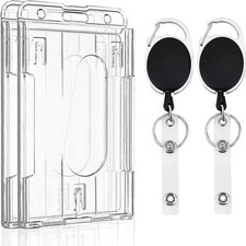 Retractable Key Chain  ID Card Fob Belt Clip Lanyard Extendable 
