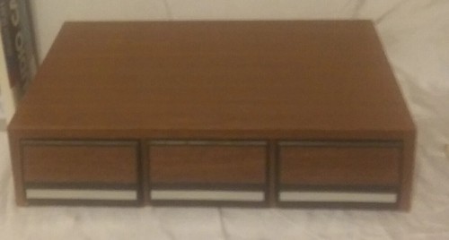 MusicMate Audio Cassette Tape 3 Drawer Storage Box Holds 42 Tapes Faux-Wood *NOS - Picture 2 of 6