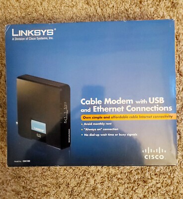 Cisco-Linksys Cable Modem with Ethernet USB Connection CM100