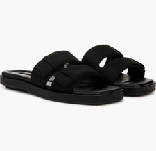 NWB Vince. Sandals Size 8 RHODE-2B BLACK FB LEATHER UPPER  LINING Slide