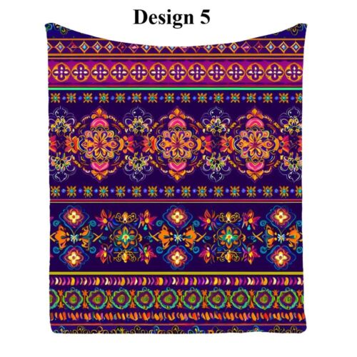 Ethnic Flower Geometric Warm Bedspread Sofa Throw Blanket Holiday Birthday Gift - Picture 14 of 18