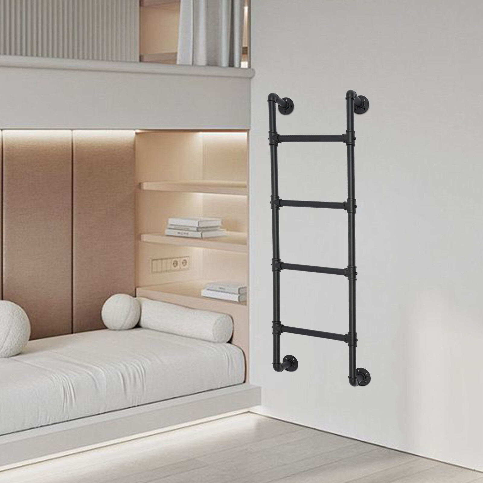 Retro Dormitory Special Climbing Ladder Thickened Metal Fixed Wall Step Ladder