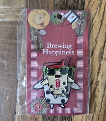 Gong Cha Tea Boba Sunglasses Bubble Tea Pin Limited Edition Collectible NEW