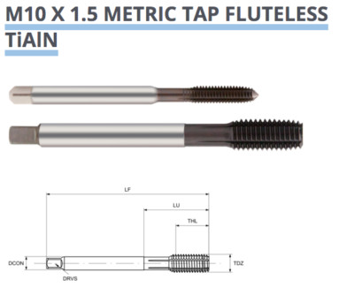 M10 x 1,5 WALZENGEWINDEBOHRER TiALN BESCHICHTET HSS-E KALTUMFORMUNG TM38271000 EUROPA WERKZEUG P321
