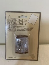 Vintage Hello Dolly Wood Spoon Rack Dollhouse 1:12 Miniature 12 Spoons NEW Mint