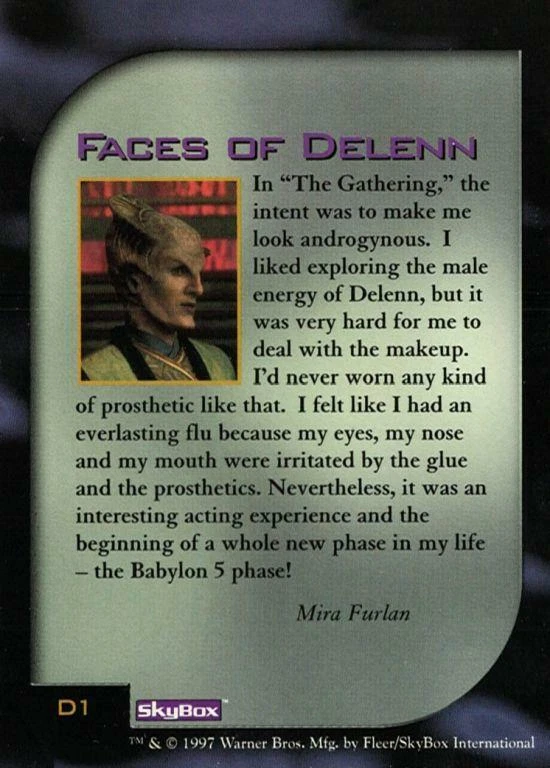 BABYLON 5 SPECIAL EDITION D1 COMPLETE FACES OF DELENN D1 BY SKYBOX - Image 2 of 2