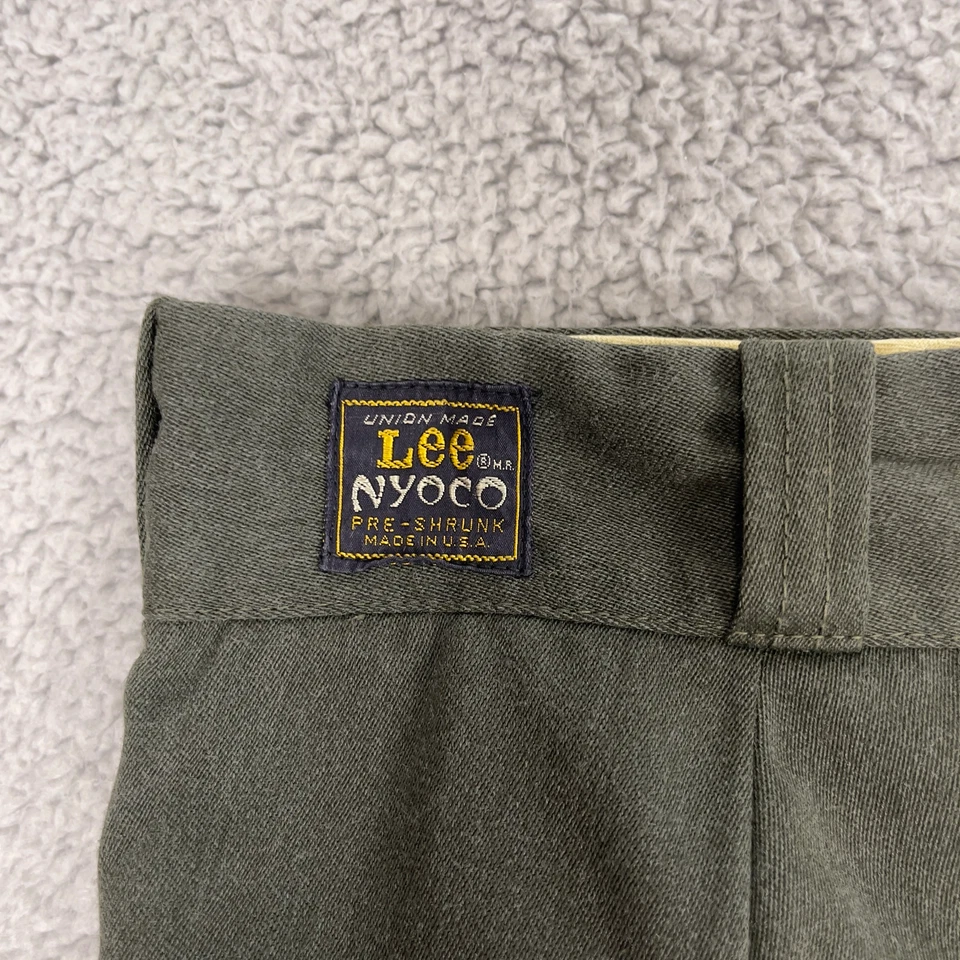 Pantalones Lee Nyoco De Colección Años 60 Para Hombres 32x32 Garra Verde Cremallera Sarga Sanforizados Hechos en Unión Foto 3 de 4