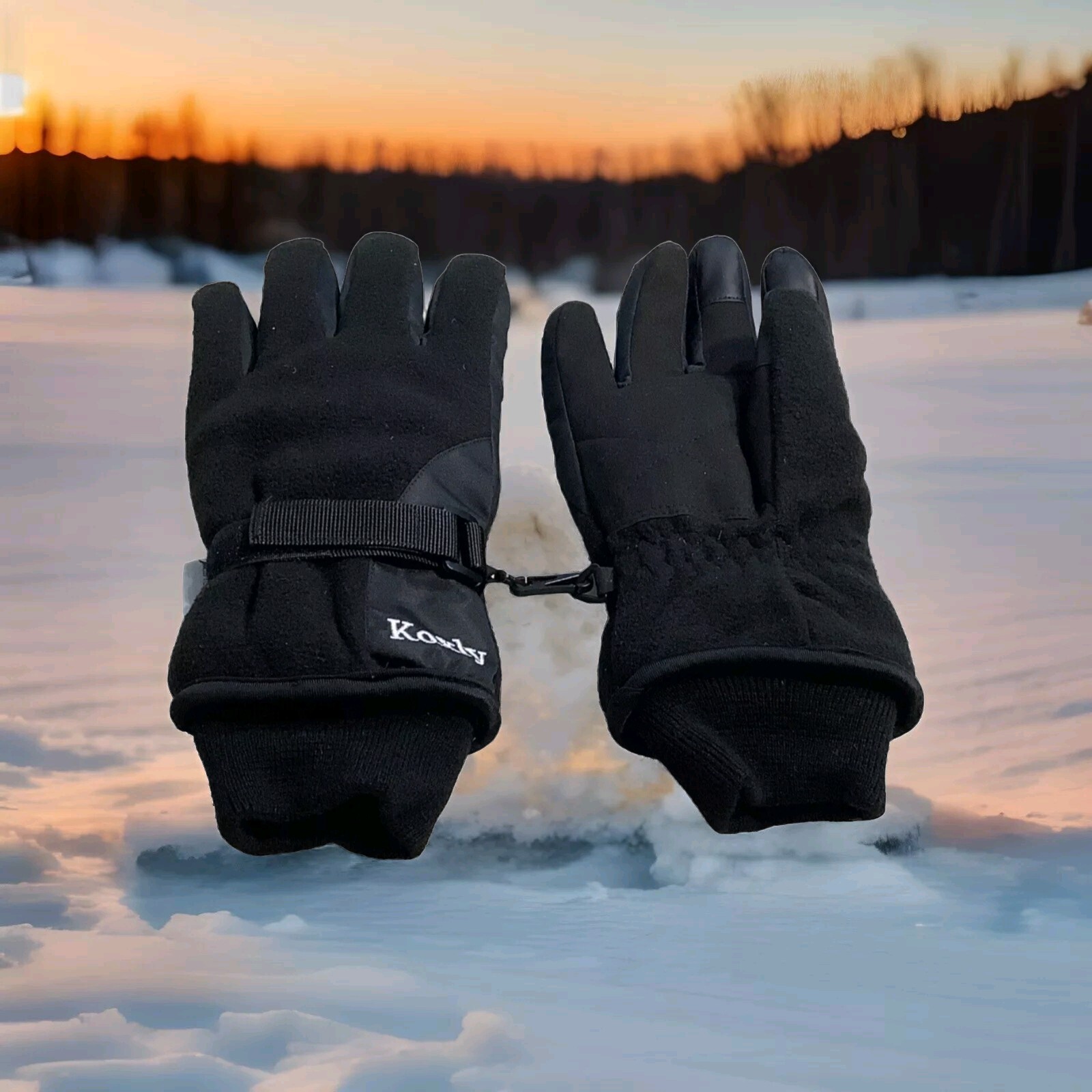Winter Gloves Size Small Black 3M Thinsulate insulation Snow Skiing Ice-image