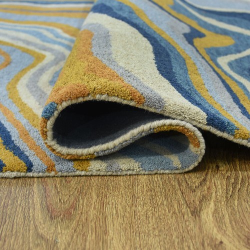 Alfombra ecológica de lana acolchada a mano abstracta multicolor BBH Homes BBK00S17 - Imagen 7 de 8