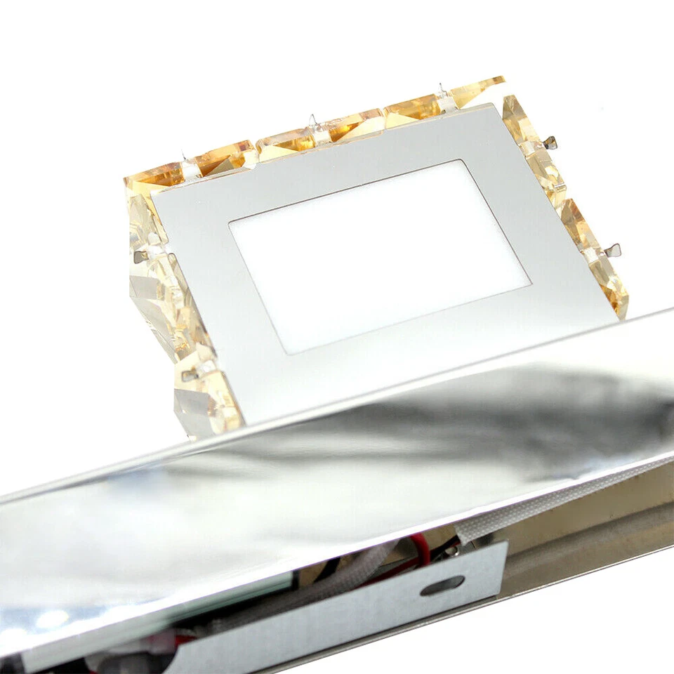 Lámpara de pared LED cristal espejo frontal inodoro maquillaje tocador luz baño moderno Foto 4 de 4