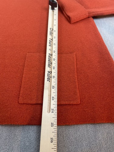 Cynthia Rowley Sweater Women’s XL Dark Orange Pockets Cuff Soft Stretch Zipper - Picture 7 of 9