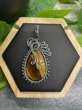 2.5  Handmade 925 Silver Plated Gemstone Wire Wrapped Pendant New B2215
