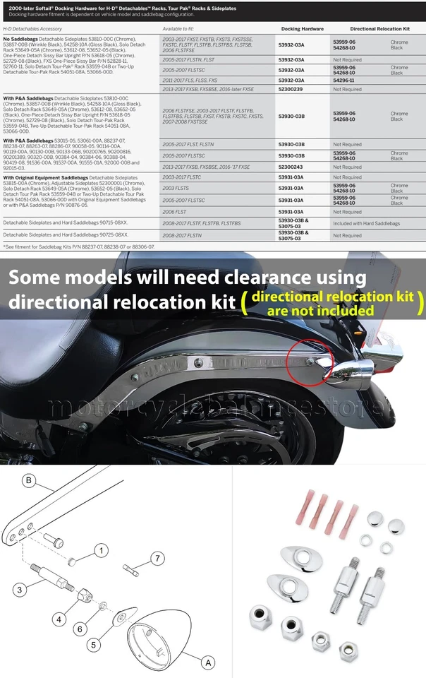 Passenger Backrest Sissy Bar for 1984-up Harley Davidson Softail (Stock Tire) - Image 3 of 4