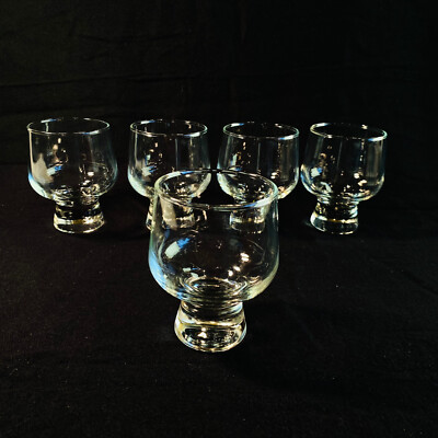 Wassergläser 10,1 cm - 5 er Set - schwere Fuß Glas Vintage MID CENTURY