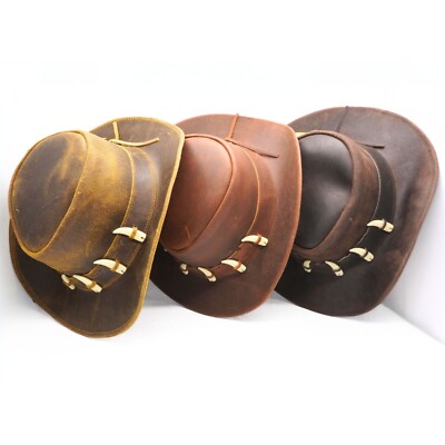Resistance Dundee Style Australian Leather Hat with Crocodile Band Teeth