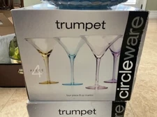 Martini Cocktail Trumpet Circleware Glasses Drinkware Barware Multi Colors