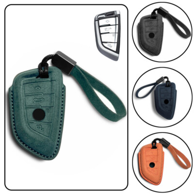 Suede Leather Car Key Fob Case Cover For BMW M5 1 2 3 4 5 6 7 X1 X2 X3 X4 X5 X6