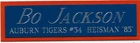 BO JACKSON HEISMAN AUBURN TIGERS NAMEPLATE FO AUTOGRAPHED Signed FOOTBALL JERSEY