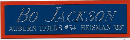 BO JACKSON HEISMAN AUBURN NAMEPLATE FO AUTOGRAPHED Signed Helmet Jersey FOOTBALL