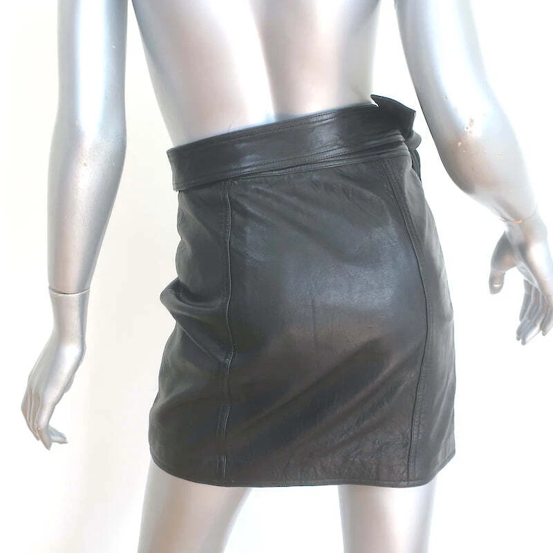 J Brand Christa Leather Mini Skirt Black Size Small - Image 4 of 4