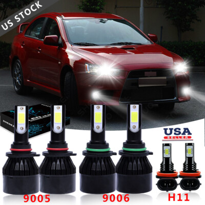 For Mitsubishi Lancer 2008-2015 - 9005 + 9006 + H11 LED Headlight Fog Light Bulb