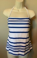 LAUREN Ralph Lauren Womens SWIMSUIT TOP 8 Tankini NEW Blue/White Stripe NWT 97