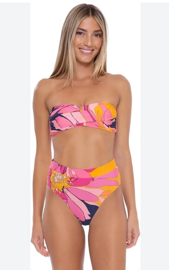 Traje de baño TRINA TURK cintura alta 2 piezas BREEZE bandeau traje de baño para mujer talla 10 nuevo con etiquetas Foto 2 de 4