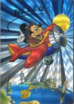 MICKEY MOUSE, FLUGZEUG - Walt Disney, Magic Colours, Les Couleurs Magiques Postkarte