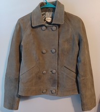 Fossil 502 Modern Vintage Sage Green Lined Lamb Leather Jacket Size Medium